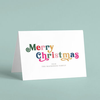 Personalised 'Merry Christmas' Family Name Card Pack, 2 of 4