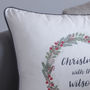 Personalised Family Wreath Christmas Cushion, thumbnail 2 of 4