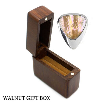 Titanium And Greenlip Abalone Guitar Pick + Gift Box, 4 of 8