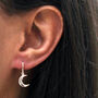 Sterling Silver Moon Drop Earrings, thumbnail 2 of 5