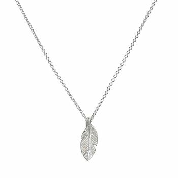 Gold Silver Plated Angel Feather Leaf Charm Necklace, 4 of 5