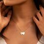 Personalised Gold Plated Little Twin Heart Necklace, thumbnail 9 of 10