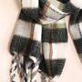 Charcoal Tartan Winter Scarf, thumbnail 2 of 4