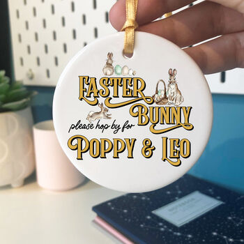 Personalised Stop Here Easter Bunny Hanging Decoration, 11 of 11
