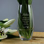 Personalised Swirl And Heart Glass Bullet Vase, thumbnail 1 of 8