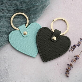 Personalised Heart Shape Leather Key Ring, 5 of 5