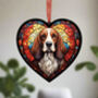 Basset Hound Stained Glass Effect Heart Suncatcher, thumbnail 3 of 6