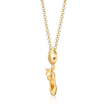 18ct Gold Pointe Ballet Shoe Charm Necklace, 2 of 6