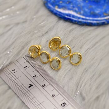 Green Amethyst Gold Drop Earrings, 7 of 7