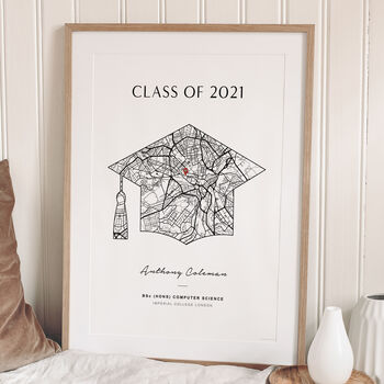Personalised Graduation Gift – Custom University Map Print, 5 of 5