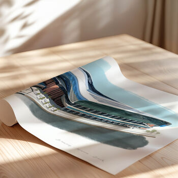 Hill Dickinson Everton Stadium Bramley Moore Dock Art Print, 4 of 5