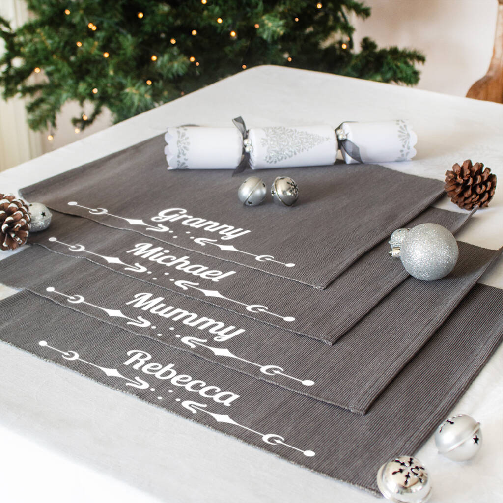 Set Of Four Personalised Table Placemats By Jonny's Sister