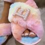 Personalised Rainbow Faux Fur Slippers, thumbnail 1 of 10