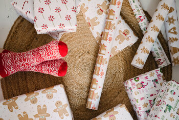 Personalised Christmas Gingerbread Man Wrapping Paper, 7 of 9