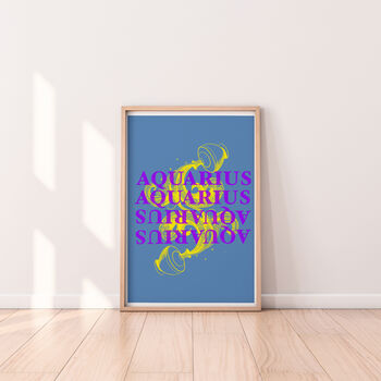 Aquarius Zodiac Typography Print, 3 of 6