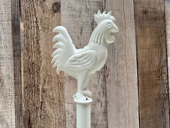 White Iron Cockerel Kitchen Roll Holder Stand, 7 of 8