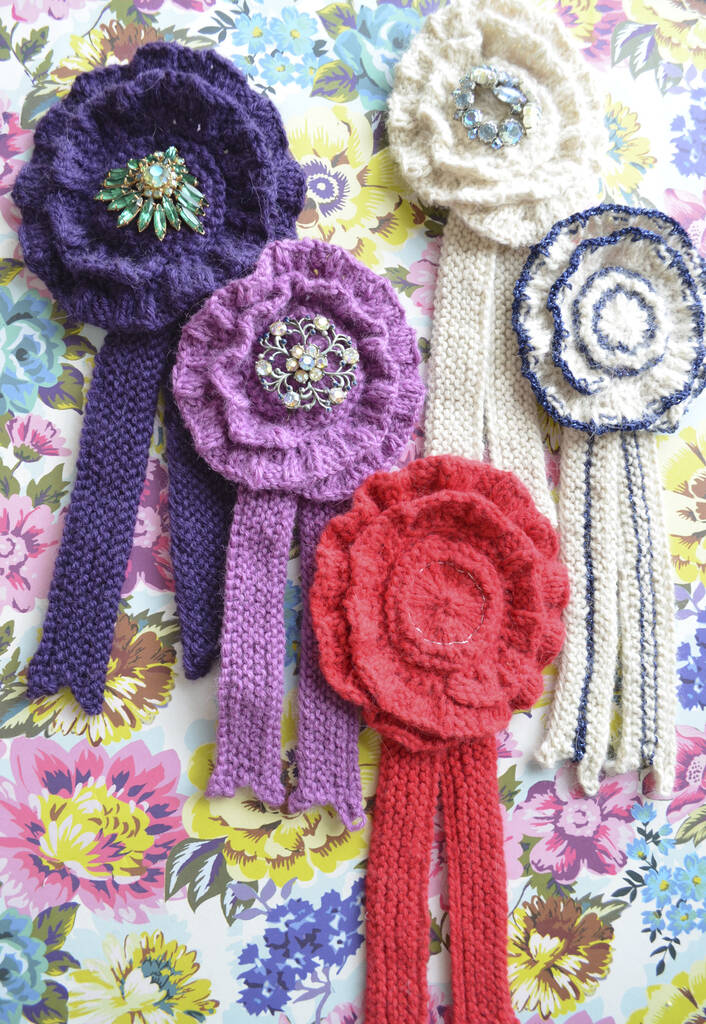 Knitted Rosette Pdf Knitting Pattern By Nervous Stitch