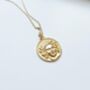 Chunky 14 K Gold Plated Silver Coin Medallion Necklace, thumbnail 2 of 7