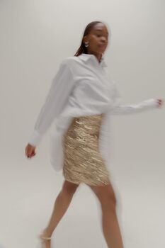 Gloria Kelly Gold Mini Skirt, 6 of 6