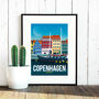 Copenhagen Travel Poster Art Print, thumbnail 3 of 4