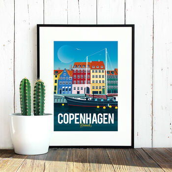 Copenhagen Travel Poster Art Print, 3 of 4