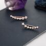 Sterling Silver Ear Crawler Earrings With Sparkly Cz Crystals, thumbnail 3 of 11