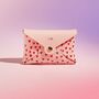 Personalised Heart Print Pink Leather Card + Coin Purse, thumbnail 1 of 7