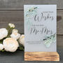 Botanical Personalised Leave Your Wishes Acrylic Sign Opaque A5 Wedding Guest Book Sign, thumbnail 1 of 6