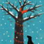 Winter Dog And Tree A3 Print, thumbnail 2 of 2