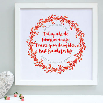 Personalised Mother Of The Bride Framed Print, 2 of 10