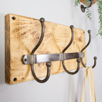Wooden Coat Rack With Metal Hooks, 4 of 4