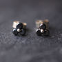 Black Trefoil Stud Earrings, thumbnail 2 of 5