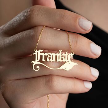 Personalised Ghost Bat Witch Pumpkin Name Necklace, 11 of 11