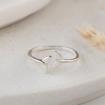 Sterling Silver Adjustable Whale Tail Ring, 4 of 8