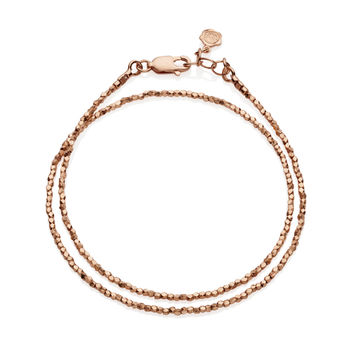 Tiny Rose Gold Plated Nugget Wrap Bracelet, 2 of 6