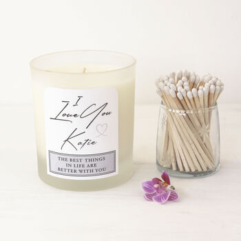 Personalised 'I Love You' Soy Wax Scented Candle, 3 of 11