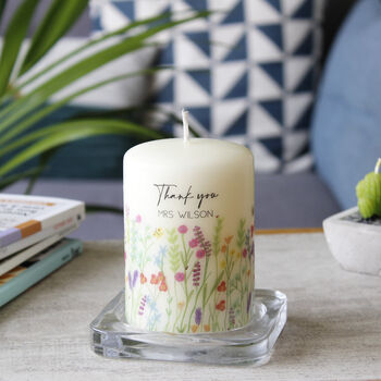 Personalised Thank You Teacher Wildflower Candle, 4 of 6