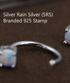 Sterling Silver Clear Cz Flower Huggie Hoop Earrings, 4 of 12