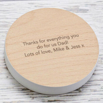 Personalised Wood Lock And Key Coaster Set For Couples, 6 of 6