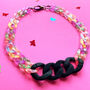 Big Bold Rainbow Acrylic Link Necklace, thumbnail 4 of 5