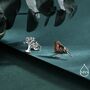 Mismatched Robin Bird And Tree Stud Earrings In Sterling Silver, thumbnail 3 of 12