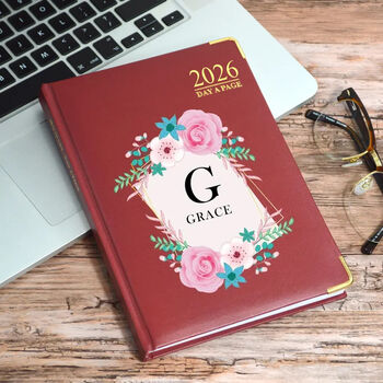 Personalised Day A Page Diary Flower Design, 3 of 12