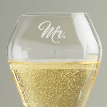 Mr And Mrs Tulip Champagne Flute Set, 4 of 5