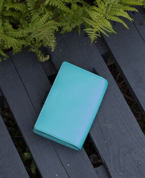 Turquoise Multi Colour Leather Purse Wallet Rfid, 10 of 10