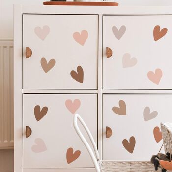 Large Pink Hearts Girl’s Room Wall Vinyl Stickers, 8 of 8