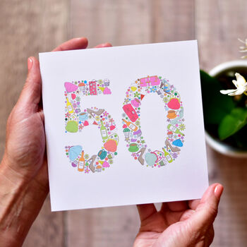 Girlie Things 50th Birthday Card By Mrs L Cards | notonthehighstreet.com