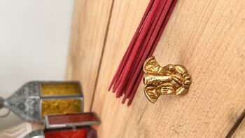 Mini Brass Ganesha Incense Stick Holder, 6 of 10