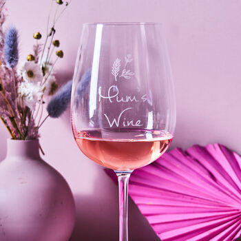 Engraved Wine Glass, 2 of 2