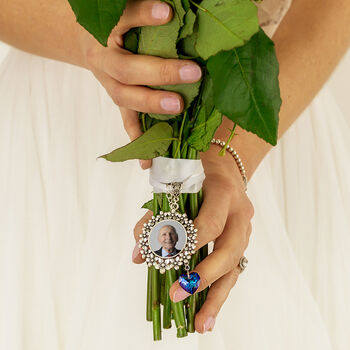 Personalised Photo Bridal Floral Memorial Bouquet Charm, 2 of 6