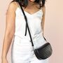 Woven Vegan Leather Half Moon Crossbody Bag, thumbnail 9 of 12